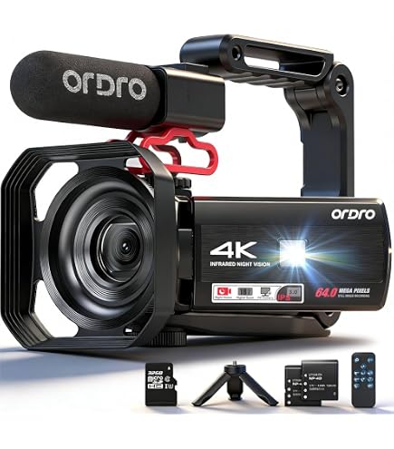 Amazon.com : ORDRO Z36 Video Camera Camcorder, 4K 64MP Vlogging