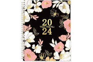 TERSUS 2024 Planner - Weekly and Monthly Planner 2024, Jan. 2024 - Dec. 2024, 8 x 10, 2024 Planner Spiral Bound, Monthly Tab, Flexible Cover, Daily Organizer