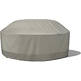 DUCKCOVERS Weekend Water-Resistant Outdoor Round Table & Chair Cover with Integrated Duck Dome, 106 x 32 Inch, Moon Rock, Patio Covers for Outdoor Furniture