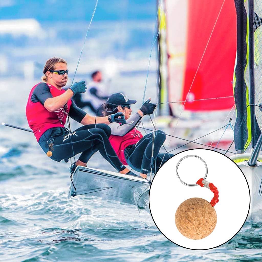 Seafard Floating Cork Keyring 35mm Wooden Ball - Buoyant Key Ring Float Sailing Boat Canoe Water Sports Accessories - Image 3