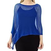 Jamntower 1 Pcs Women Sheer Poncho Shrug Summer Sheer Blouse Top Lightweight Poncho Sheer Bolero for Formal Evening Dress