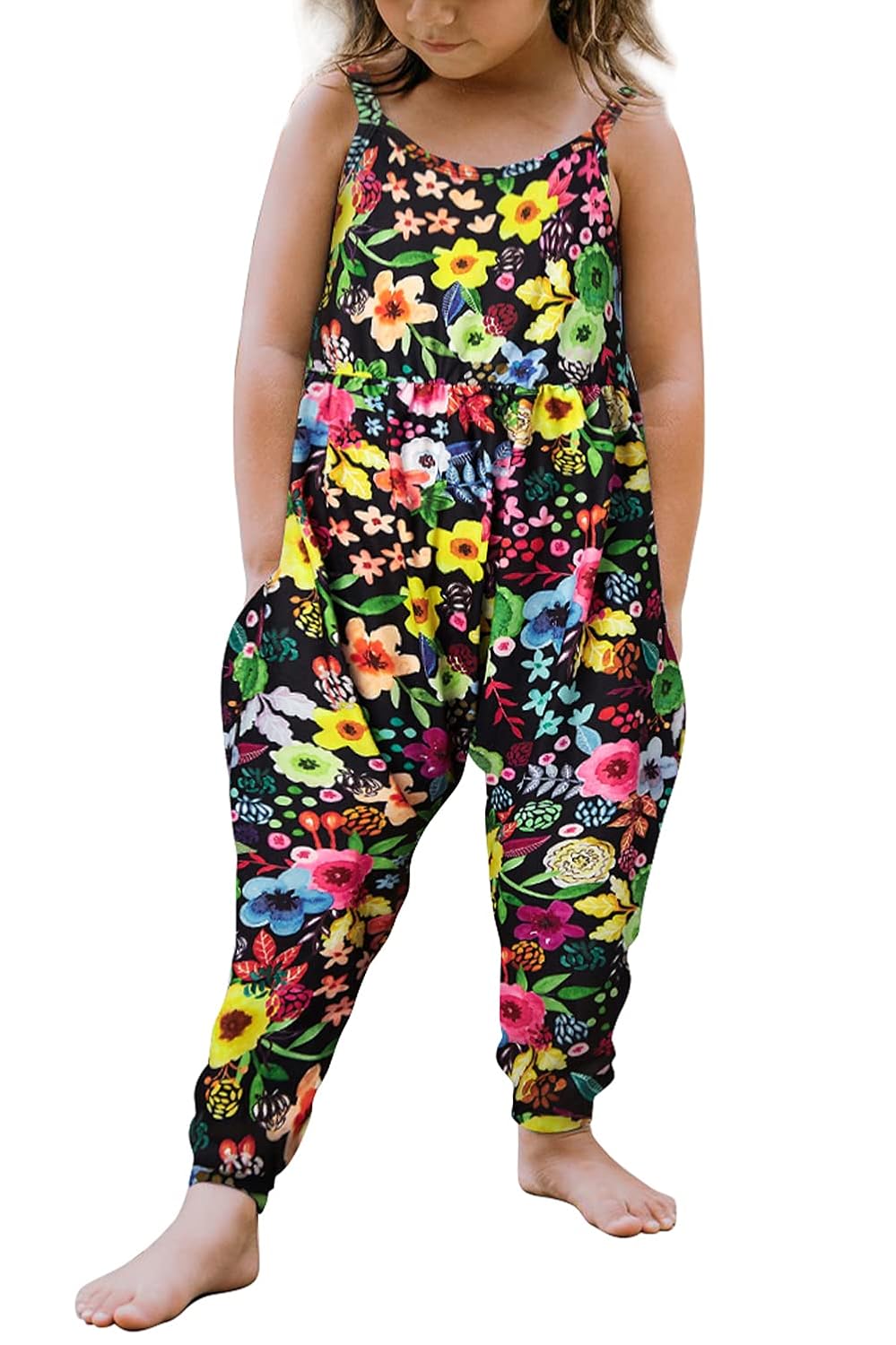 Little Kids Summer Jumpsuit Girls Beach Clothes 56T Playsuit Cute