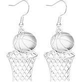 Basketball Earrings for Women Dangle Basketball Themed Gifts for Teens Things Basketball Hoop Earrings