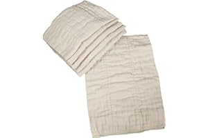 OsoCozy Unbleached Prefold Cloth Diapers 100% Cotton, Durable, Soft, Absorbent, Sustainable & Economical - dims, Fits size range. - (Size)
