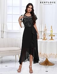 BeryLove Sequin Formal Dresses for Women Flutter