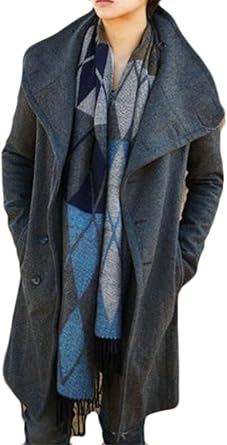 mens funnel neck overcoat