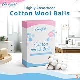 SOL 200pk Cotton Wool Balls - 100% Pure Cotton for Baby Care & Crafts view 3
