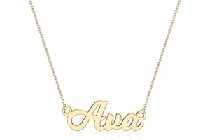 Ursteel Custom Name Necklace Personalized, 14K Gold Plated Personalized Name Necklace Dainty Name Plate Necklace Jewelry Personalized Gifts for Women Teen Girls