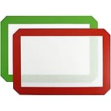 BERACKY Silicone Baking Mats - Set of 2 Quarter Sheet Liner for Baking, Non-Stick Silicone Baking Mat Cooking Sheet Mats