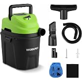 WORKPRO 1.5 Gallon Wet Dry Vacuum Cleaner, 2.5 Peak HP | Portable Shop Vacuum, Powerful Suction, Lightweight Wet/Dry Vac for Car, Garage &amp; Home, Wall-Mount Storage