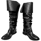 LGFKJNNJ Medieval Pirate Boots Cover for Men Halloween Renaissance Boots Legs Cover Gothic Cosplay Costume for Mens Womens