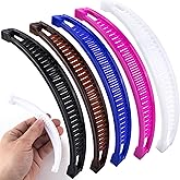 Winsyison 5pcs Banana Hair Clips, Non-Slip Large Hair Claws for Women, Classic Double Combs Hairpin Accessories for Thin Curly Straight Long Short Hairstyles- 5 Colors