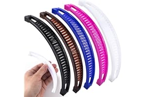 Winsyison 5pcs Banana Hair Clips, Non-Slip Large Hair Claws for Women, Classic Double Combs Hairpin Accessories for Thick Thin Fine Curly Straight Long Short Hairstyles- 5 Colors