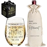 Opininqo Funny Retirement Gifts for Women, Colleague Leaving Work Wine Glass, Retiring Gift for Coworker Boss Friends Mom Grandma, The Wise Women Retired Humor Happy Retirement Gift