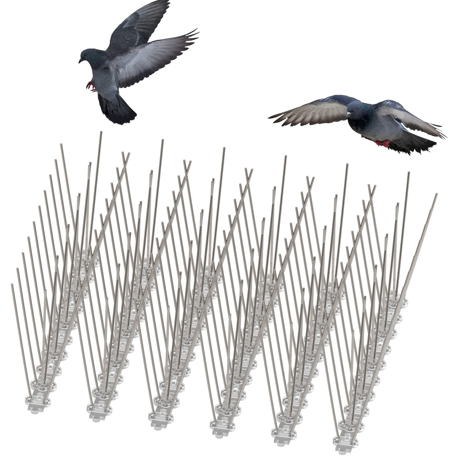 YODEN Bird Spikes (6Pack) Stainless Steel Pigeon Spikes Powerful Deterrent To Birds, Crows And Woodpeckers, For Gardens And Windows Per Piece25 Cm
