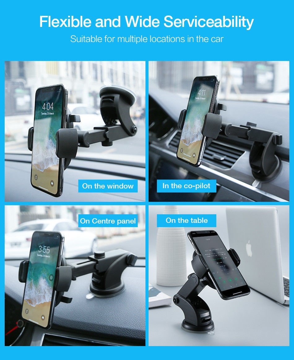 Amazon.com: Electrilucn Automatically Locking Windshield Phone Holder, Universal FIT: Electronics