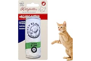 Huxley & Kent Plush Cat Toy - Kitty Klaw Licks & Lime - Nappy Hour Strong Catnip Filled - Plush Interactive Kitten and Cat Toy with Catnip and Crinkle - Kittybelles