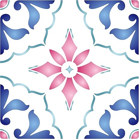 Amazon Com Mexican Tile Stencil 6 X 6 Inch S Reusable