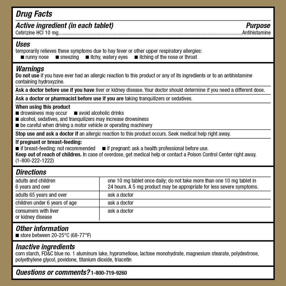 GoodSense All Day Allergy, Cetirizine HCl Tablets 10 mg, Antihistamine for Allergy Relief, 365 Count: Health & Personal Care