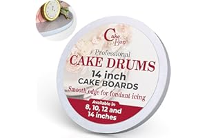 Cakebon Cake Boards - Sturdy 1/2 Thick Drums - 14 Inch Professional Smooth Straight Edges White 1-Pack