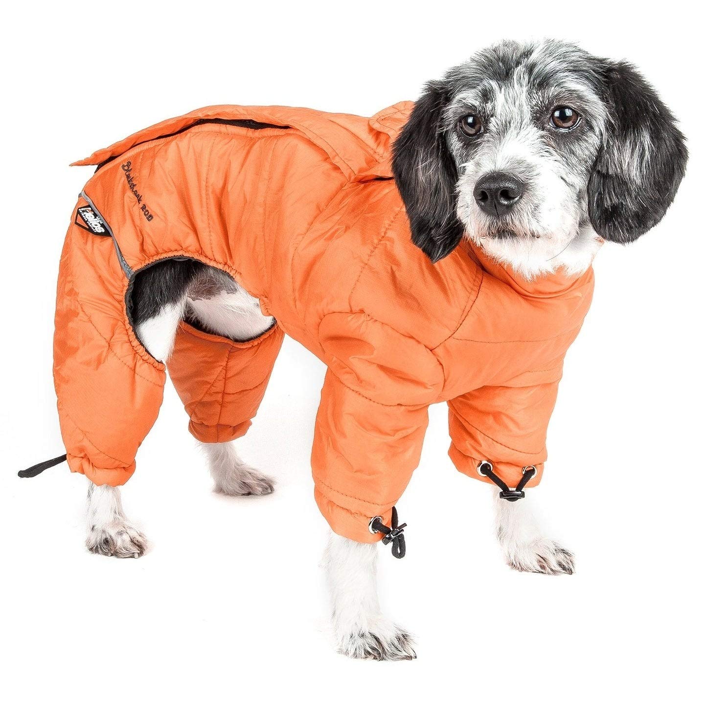 DogHelios Thunder-crackle Full-Body Waded-Plush Adjustable and 3M Reflective Pet Dog Coat Jacket, Sporty Orange, LG