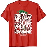 Warner Bros. Christmas Vacation Jolliest Bunch T-Shirt - Women's Unisex Small Red Short Sleeve Cotton Polyester T-Shirt