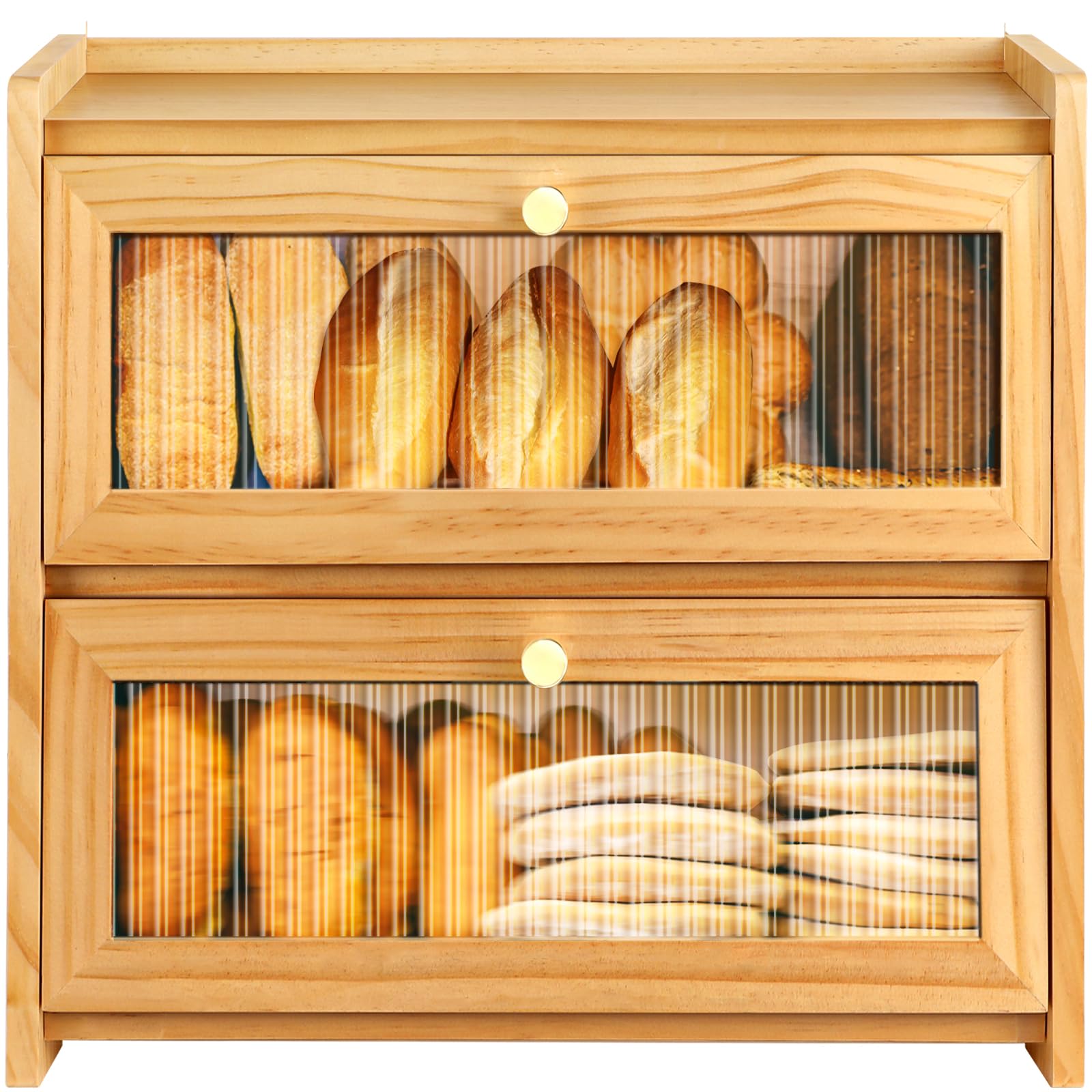 Photo 1 of Corner Bread Box For Kitchen Countertop, Corner Breadbox, Bread Boxes for Kitchen Counter Organizer Decor Storage, Wooden Storage Box Breadbox, Housewarming Birthday Wedding Christmas Gift