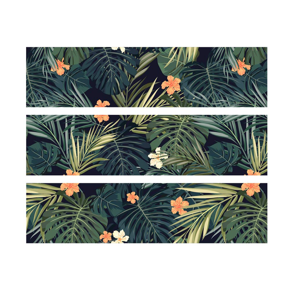 Alwayspon Tropical Decals for MALM Dresser, Removable Drawer Front Stickers, Peel and Stick Furniture Sticker Skin, 3 Pcs x 31.6"x7.9"