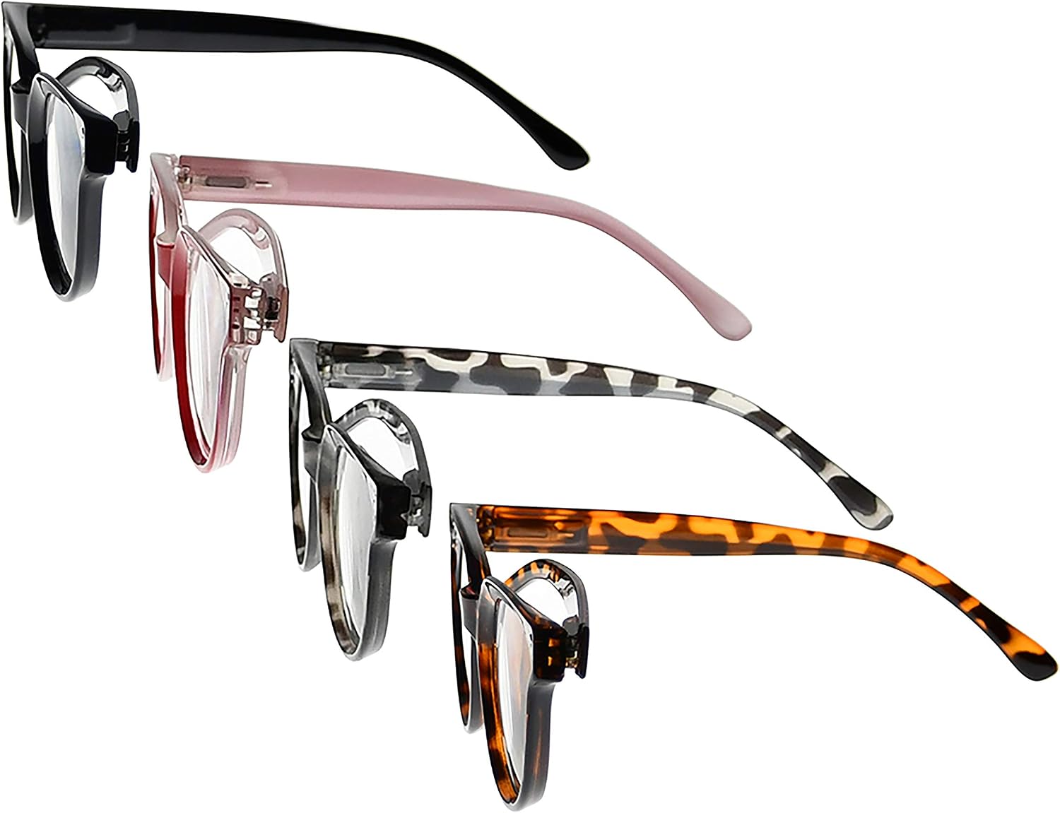 Eyekeeper 4-Packing Oversize Reading Glasses Women Stylish Readers +0.75, Multicolor - Image 4