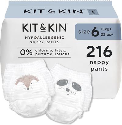 Kit & Kin Premium Nappy Pants Size 6 15+ kg 12 Packs 216 Pants