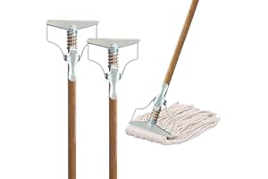 ILOT 59" Mop Spring Commercial Grade Mop Handle Pack of 2 Industrial Strength Wooden Handle Wet Mops for Floor Cleaning Heavy Duty (Mop Heads Not Included)