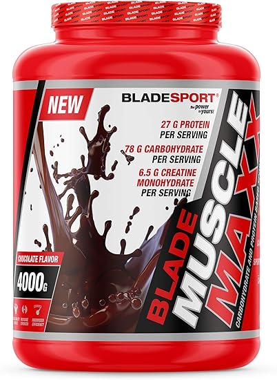 Blade Muscle Maxx Carbohydrate And Protein Based Weight Gainer With Creatine Chocolate 4000 G Pack Of 1 Amazon Co Uk Grocery