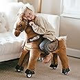 WondeRides Ride on Horse Pony Riding Horse for Kids, 30.1 Inch Height Riding Pony Plush Giddy up Rocking Mechanical Walking Animal Horse for Boys and Girls M345 (Brown, Size 3 for Age 3-4)
