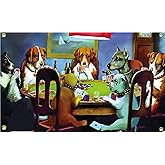 LEPCKIAT Dogs Playing Poker Funny Flag 3x5FT,Meme Flag,Vivid Color - Double Stitched Polyester with 4 Brass Grommets for College Dorm Room Decor. (3x5ft)