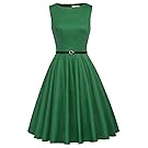 GRACE KARIN Women Vintage Dress Evening Party Dress Green Size L F-62