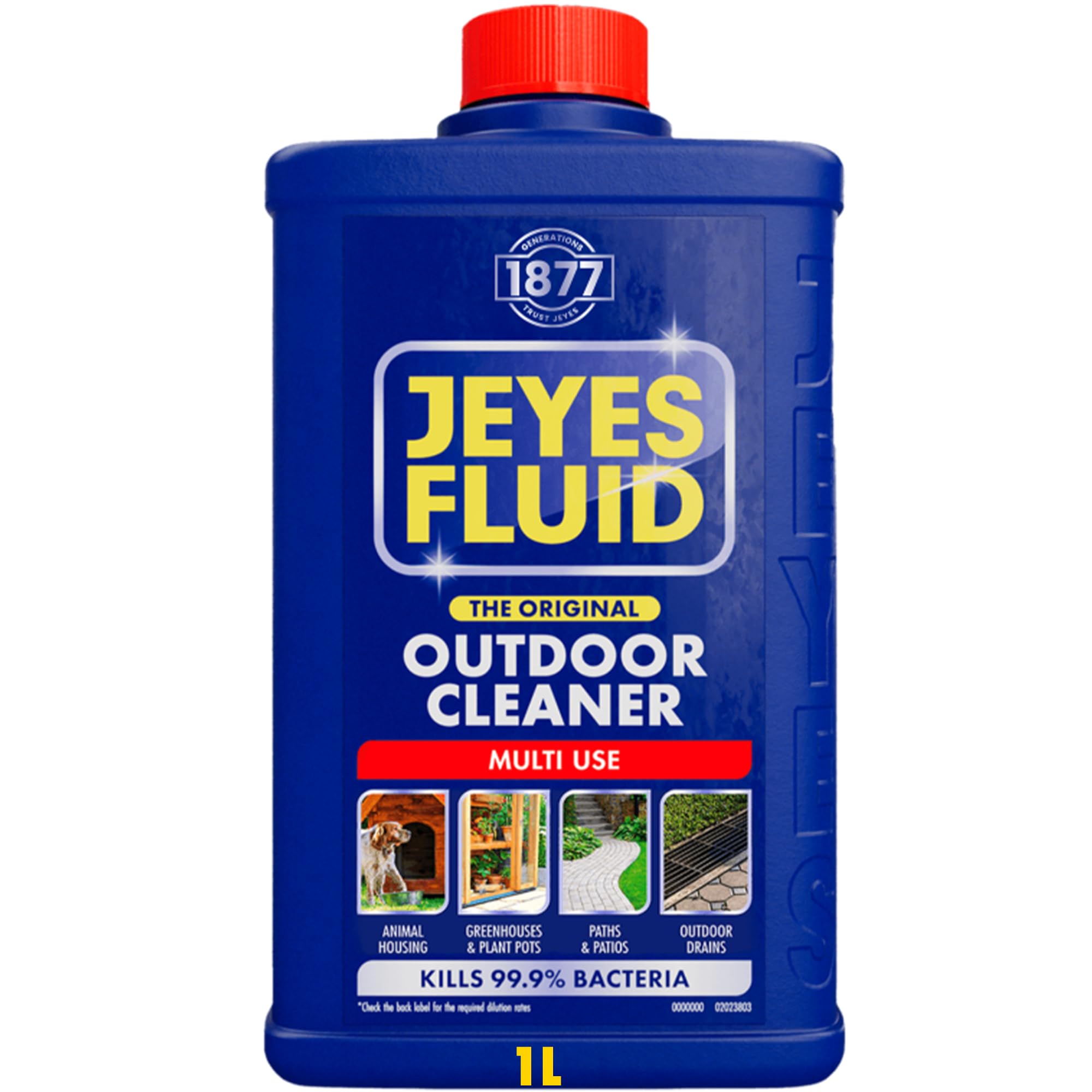 Jeyes Fluid Outdoor Cleaner & Disinfectant for Paths, Patios, Driveways, Pet Housing & Unblocking Drains, 1 Litre