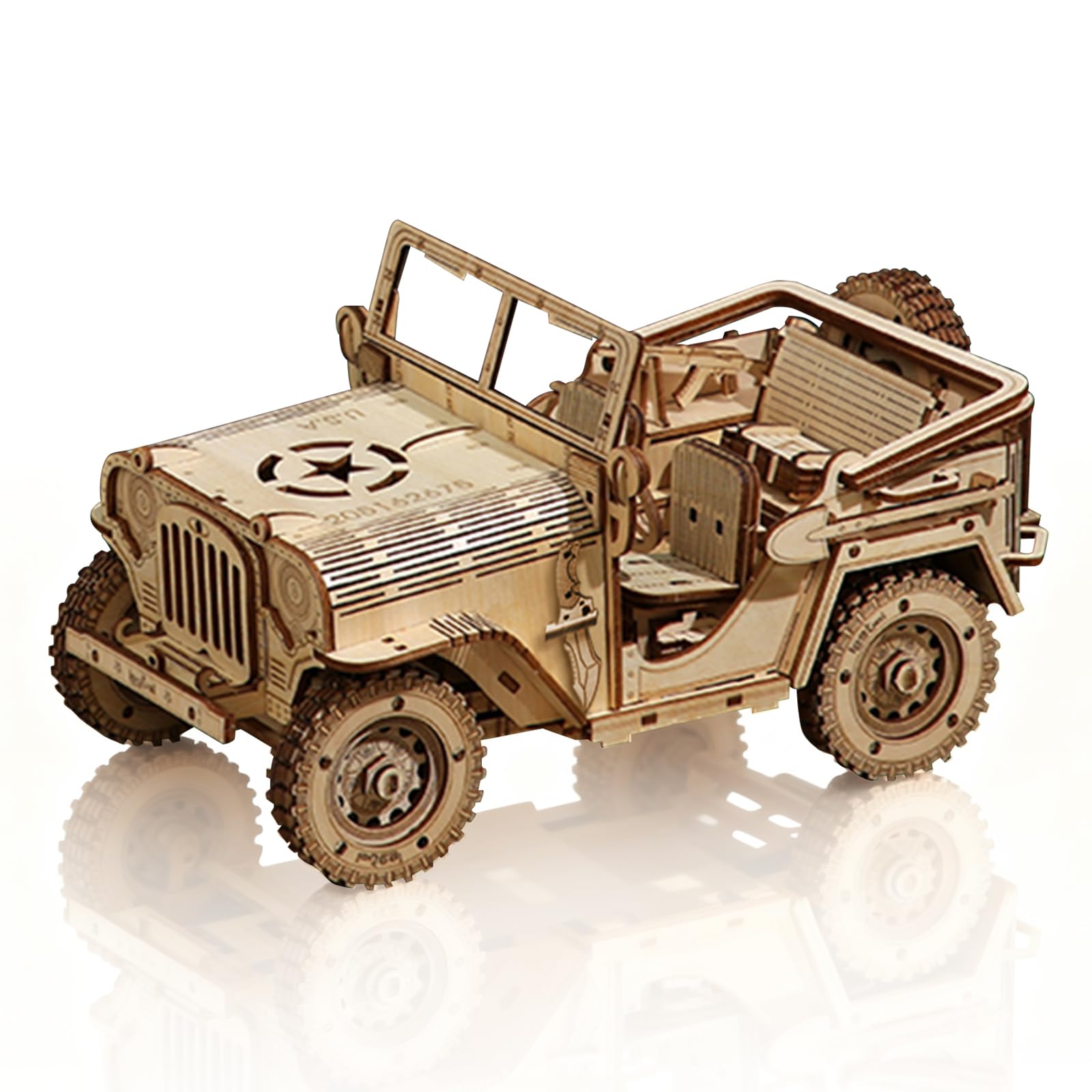 Cuteefun 3D Wooden Puzzle, Unique Handicraft & Decoration for Adults Teen, Birthday Father's Day (Jeep)