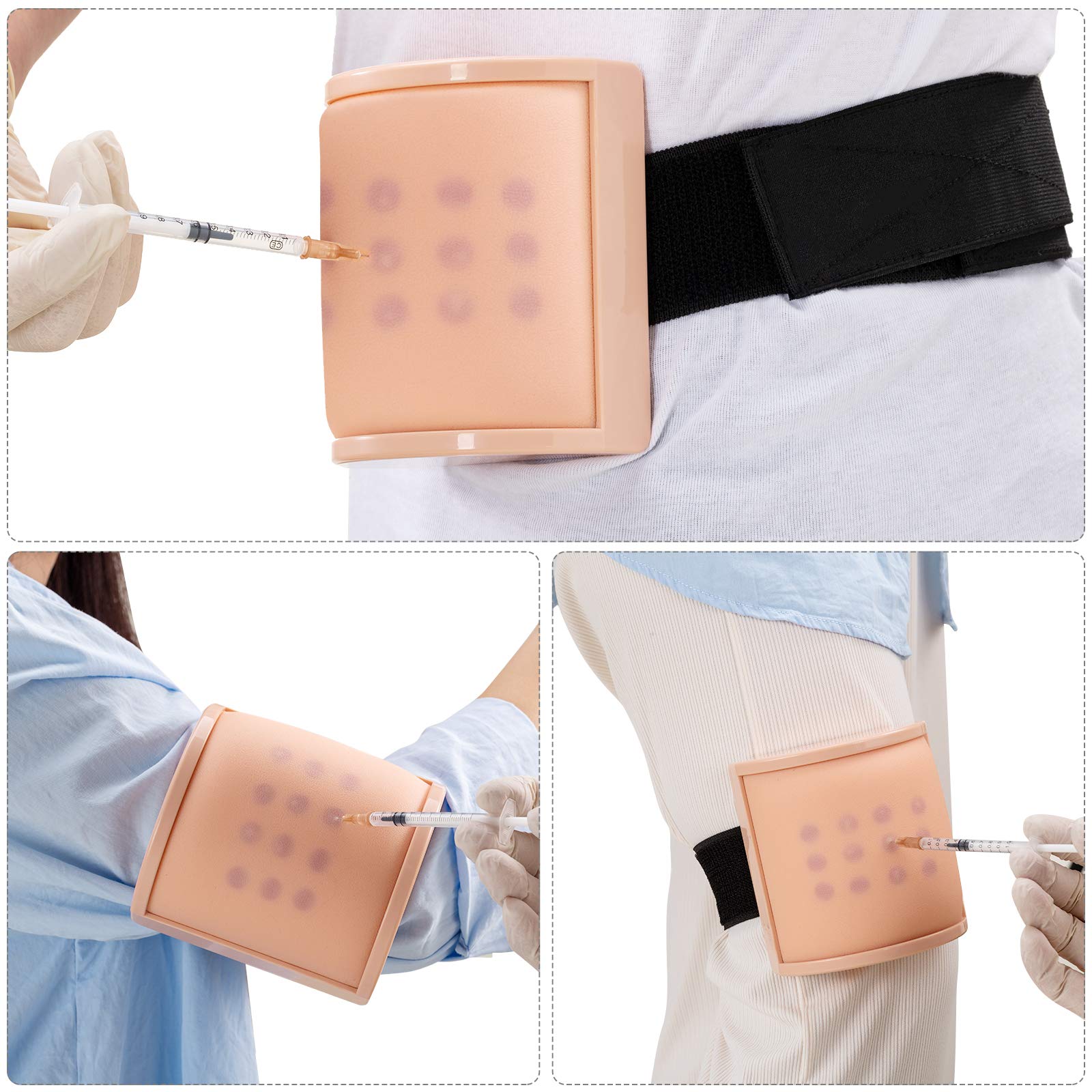IM, ID, SQ Injection Practice Pad, Intradermal & Subcutaneous & Intramuscular 3 in 1 Injection Training Pad for Medical Student, Nurse, Doctor, Wearable Design