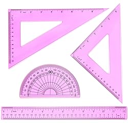 Coopay 12 Inch Math Geometry Tool Plastic Ruler Set