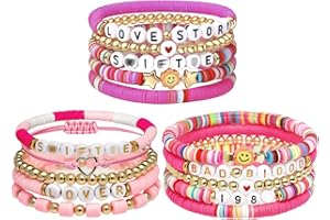 FOLOOTY Taylor Album Inspired Bracelet for Women Girl Lover Fearless Reputation 1989 Bohemian Layering Bracelets Set Friendship Bracelets Jewelry Gifts