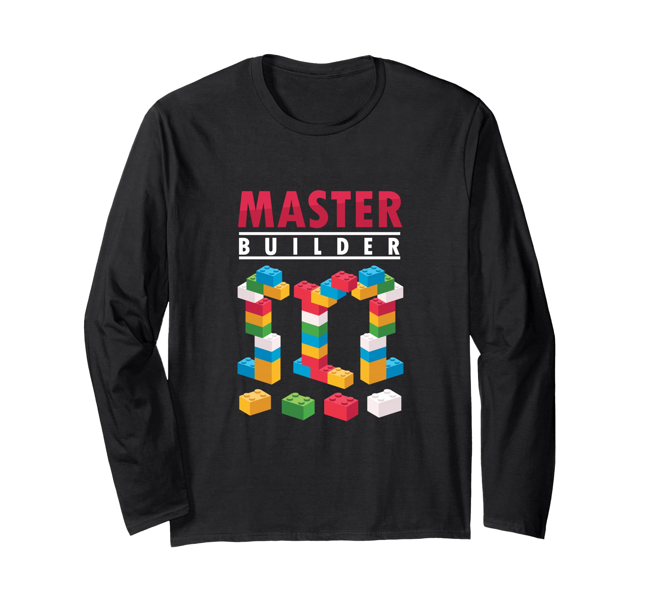 Cool Builder Colourful Building Blocks Brick Building Block Long Sleeve T-Shirt