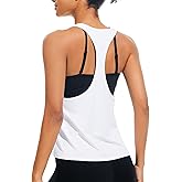 JOYSPELS Ice Silk Workout Tank Tops for Women Quick Dry Sleeveless Loose Fit Narrow Racerback Athletic Running Shirts