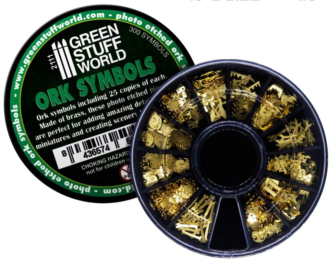 Green Stuff World Ork Runes & Symbols for Dioramas, Miniatures 2111