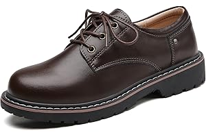 XIKETE Women's Classic Oxfords Lace Up Business Formal Dress Shoes Platform Oxford Shoes Slip Resistant Service Boots