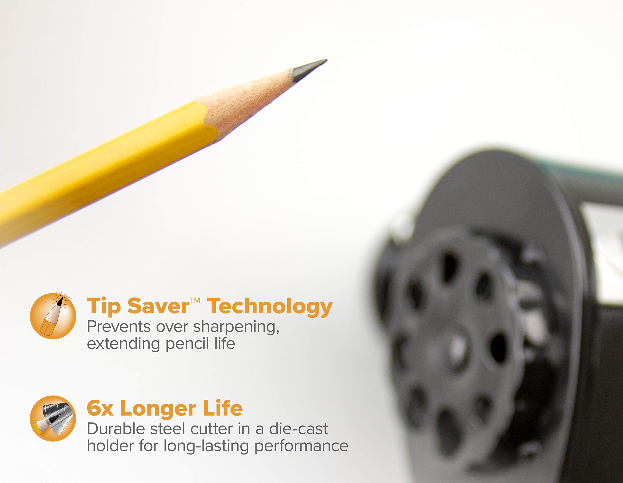 Bostitch Metal Antimicrobial Manual Pencil Sharpener, Black (MPS1BLK