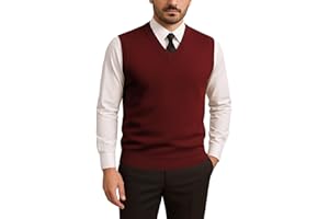 HAVYXAR Men’s V-Neck Sleeveless Sweater Vest – Solid Black Knit Vest for Men, Classic Pullover Style, Mens Sweater Vest