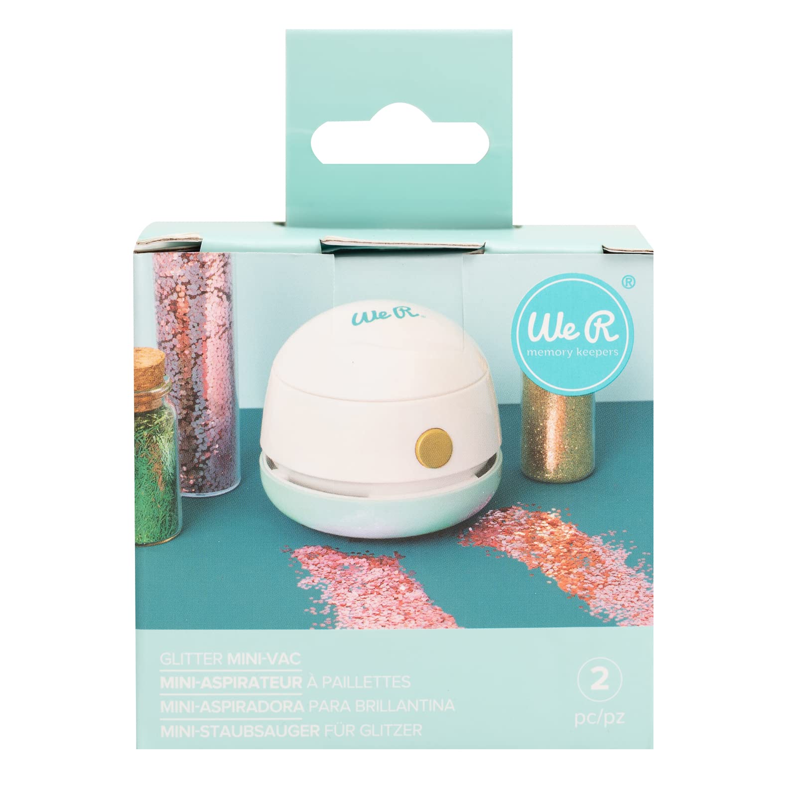 We R Makers Mini Glitter Vac, Cleans Glitter, Powder, Easy to Use, USB Charging, Compact for On-The-go Crafting, Scrapbooking, Journaling, Card Making, Printmaking
