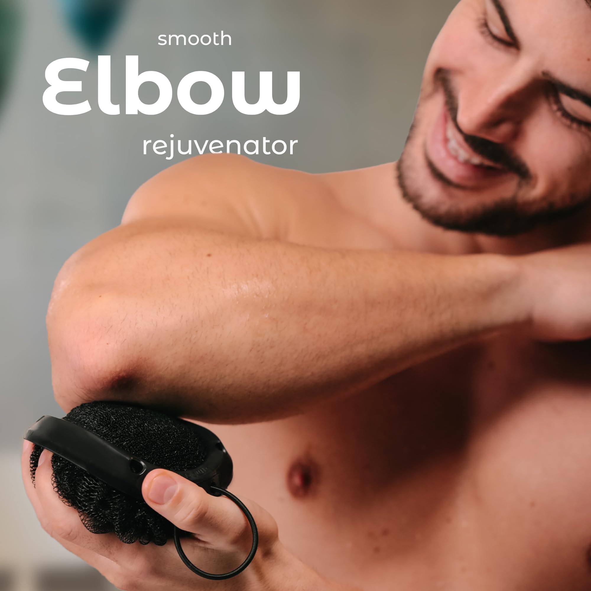 MainBasics Shower Tool Duo 2-1 Shower Loofah Sponge and Exfoliating Body Scrubber (2 Pack, Black)