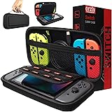 Orzly Carry Case Compatible with Nintendo Switch - Black Protective Hard Portable Travel Carry Case Shell Pouch for Nintendo 