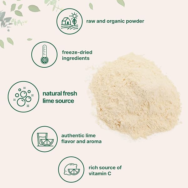 ORGANIC LIME POWDER, 1.5LBS | 100% NATURAL FRUIT POWDER | FREEZE DRIED LIMES SOURCE | NO SUGAR & ADDITIVES | GREAT FLAVOR FOR DRINKS, SMOOTHIE, & BEVERAGES | NON-GMO & VEGAN FRIENDLY